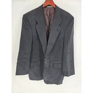 Black 100% Silk Blazer 2-Button Men's 40R by Bagir International